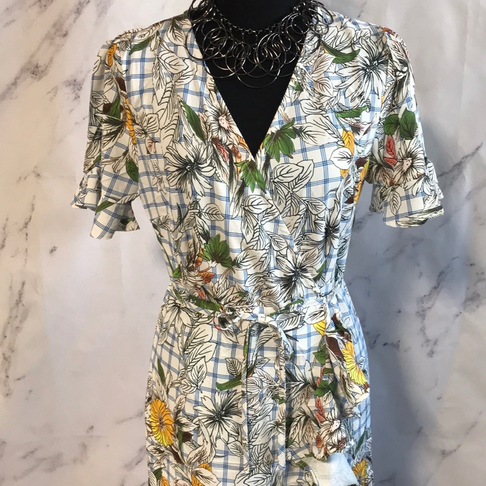 IVORY & BLUE FLORAL DRESS - Picture 3 of 8